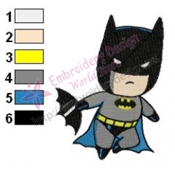 Chibi Batman Embroidery Design